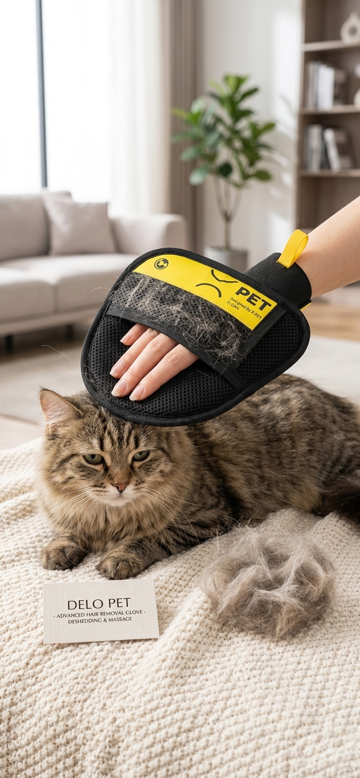 Pet Hair Remover Gloves Electrostatic for Cats Dogs, Reusable Washable Grooming Glove with 2-in-1 Lint Roller Brush - Safe Non-T