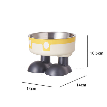 Pet stainless steel bowl non-slip large capacity dog bowl cat goblet bowl neck protection pet bowl anti-knock cat bowl new