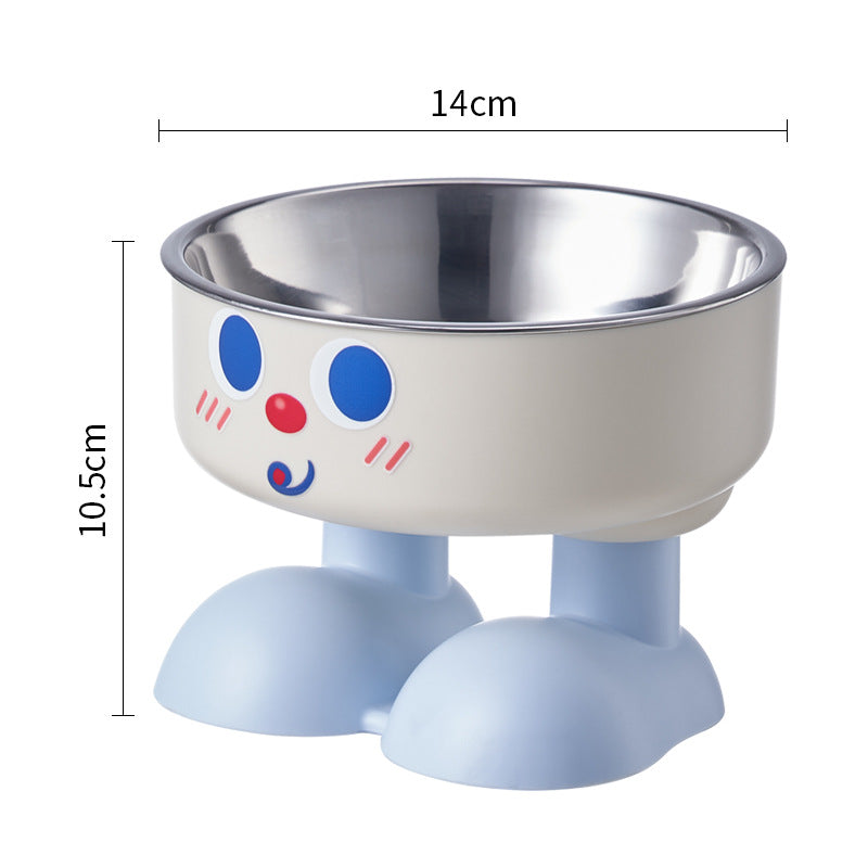 Pet stainless steel bowl non-slip large capacity dog bowl cat goblet bowl neck protection pet bowl anti-knock cat bowl new