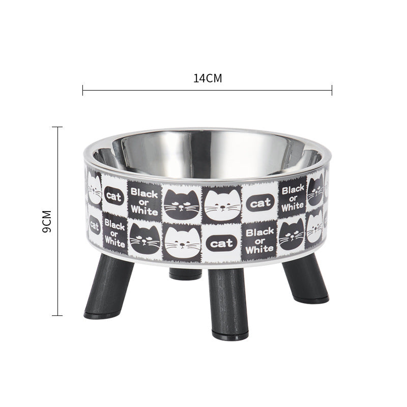 Pet stainless steel bowl non-slip large capacity dog bowl cat goblet bowl neck protection pet bowl anti-knock cat bowl new