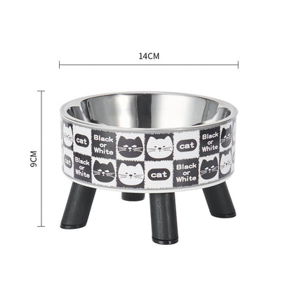 Pet stainless steel bowl non-slip large capacity dog bowl cat goblet bowl neck protection pet bowl anti-knock cat bowl new