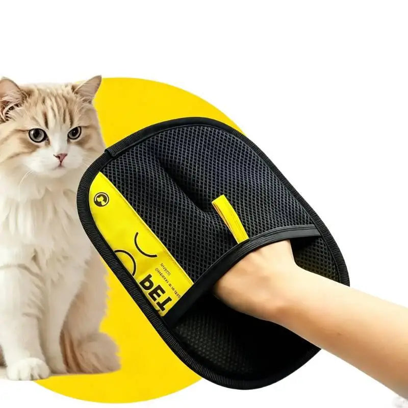 Pet Hair Remover Gloves Electrostatic for Cats Dogs, Reusable Washable Grooming Glove with 2-in-1 Lint Roller Brush - Safe Non-T